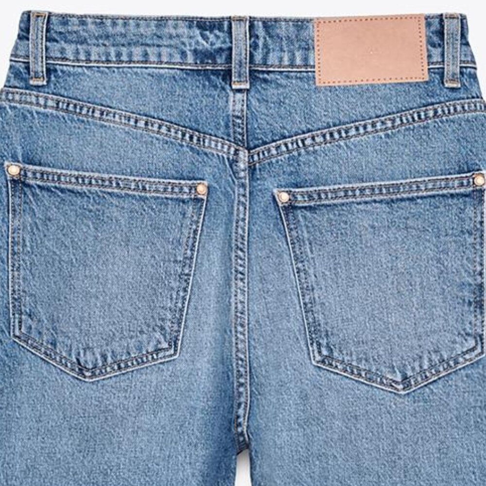 Z1975 Zara Women's Mom High Rise Denim Jean Shorts Light Wash EUR 34 - Picture 8 of 13